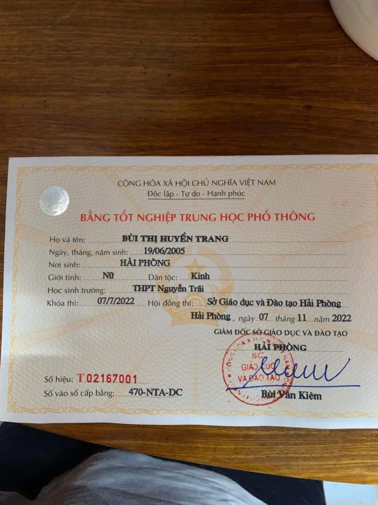 làm bằng cấp 3 ở Hà Nội